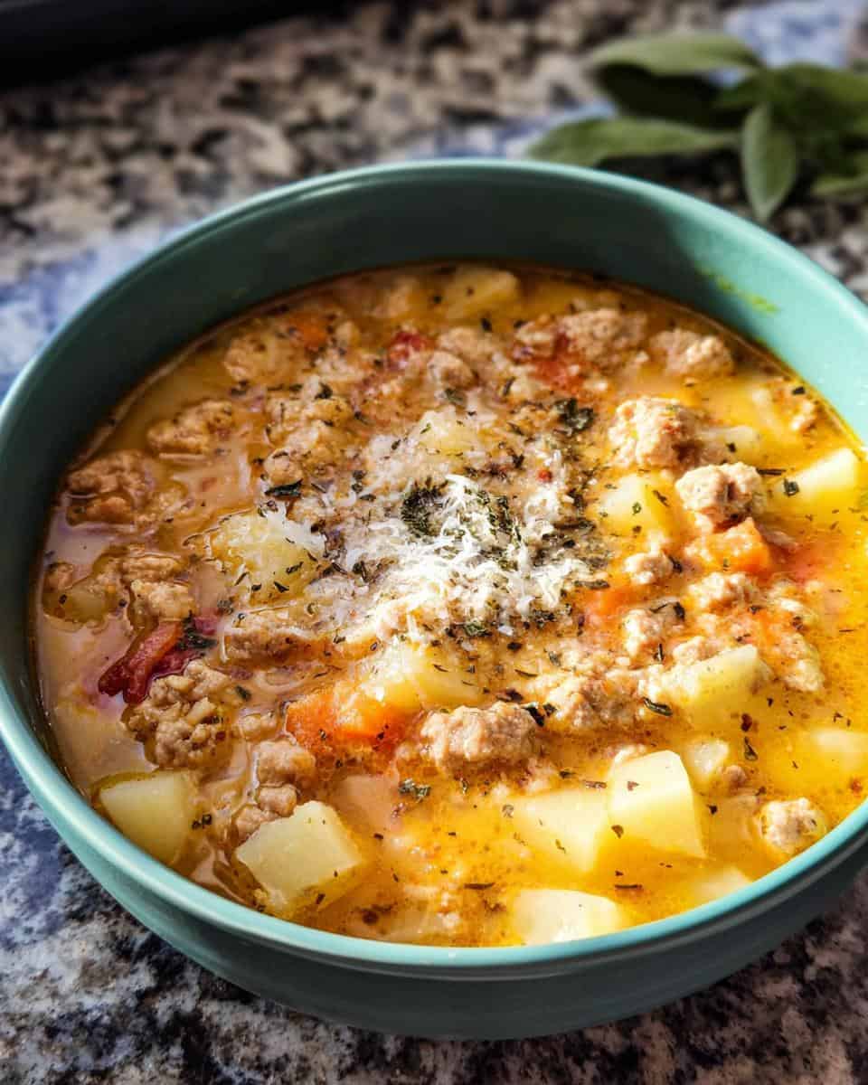 Ground Turkey Soup with Potatoes and Parmesan - detail 1