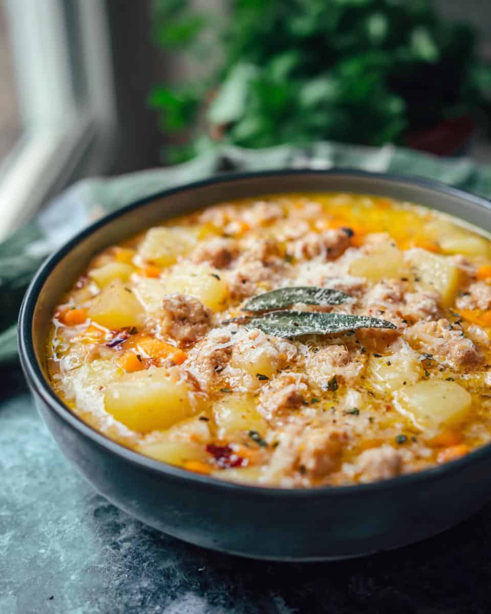 Ground Turkey Soup with Potatoes and Parmesan - detail 2