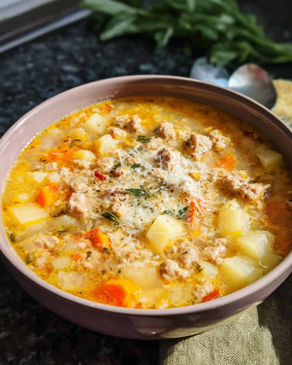 Ground Turkey Soup with Potatoes and Parmesan - detail 3