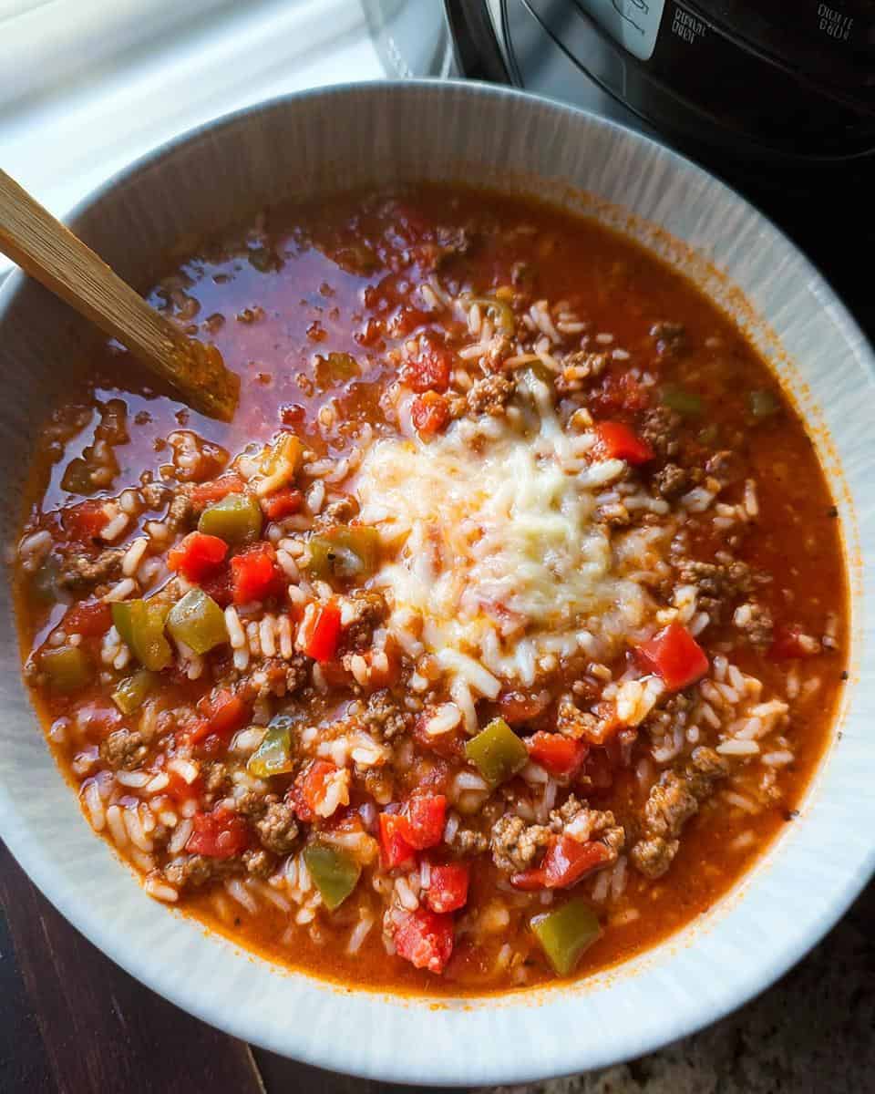 Slow Cooker Stuffed Pepper Soup with Minute Rice - detail 1