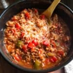 Slow Cooker Stuffed Pepper Soup with Minute Rice