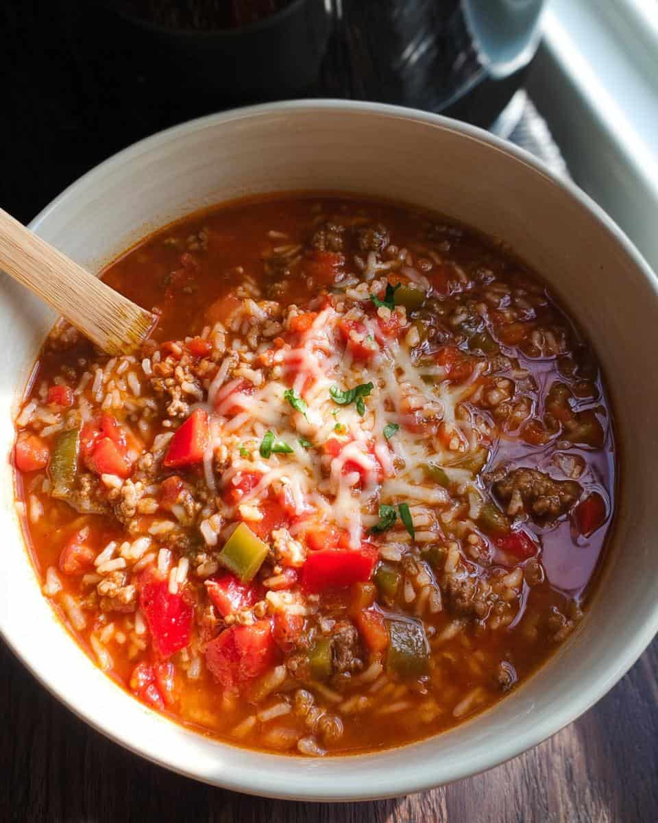 Slow Cooker Stuffed Pepper Soup with Minute Rice - detail 2