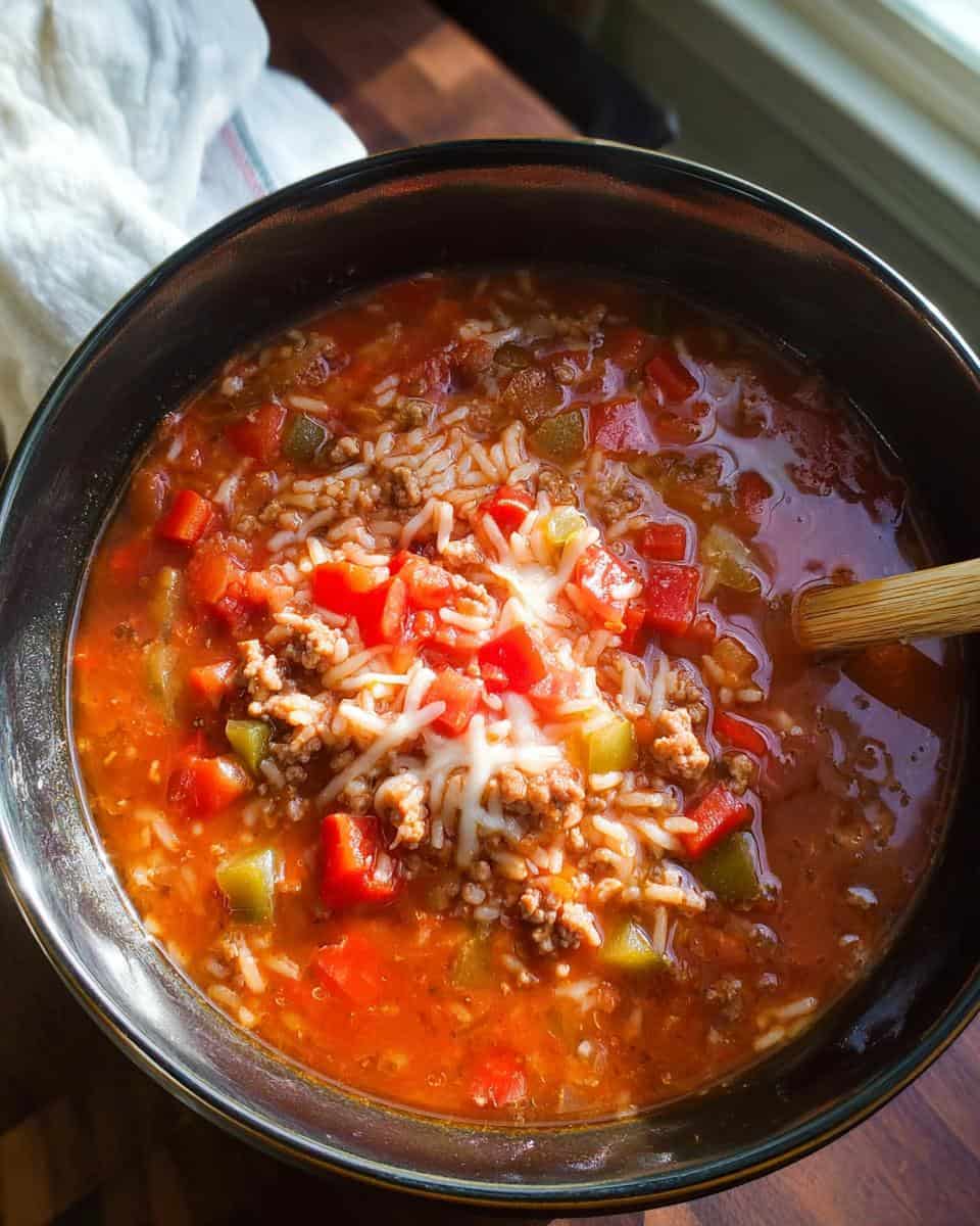 Slow Cooker Stuffed Pepper Soup with Minute Rice - detail 3
