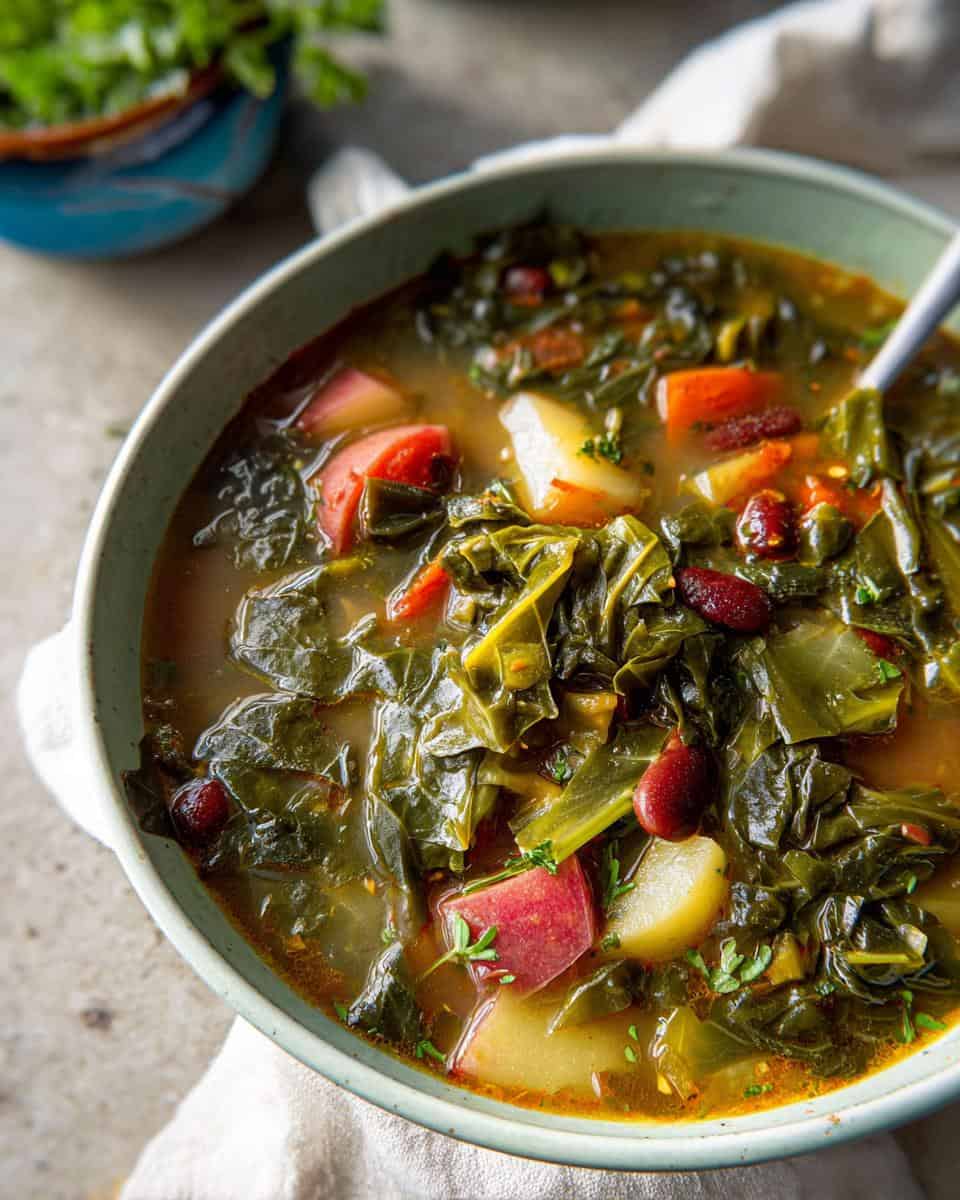Smoky Collard Greens Soup Recipe Easy Healthy Vegetarian - detail 1
