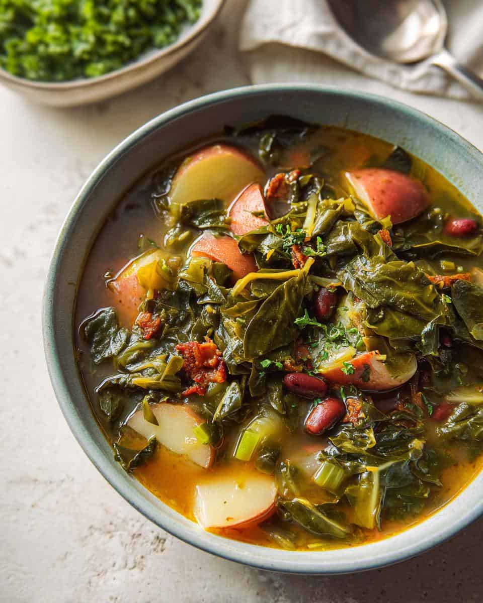 Smoky Collard Greens Soup Recipe Easy Healthy Vegetarian - detail 2
