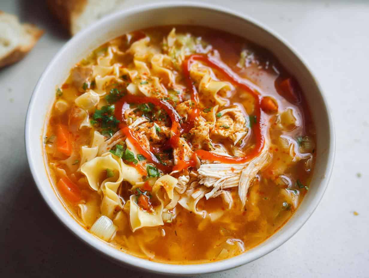 Devour Incredible Spicy Chicken Noodle Soup Recipe in 40