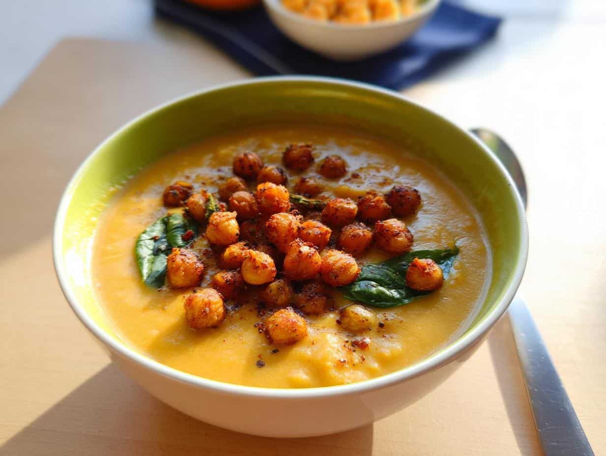 Fail-Proof Sweet Potato Coconut Curry Soup & Chickpeas
