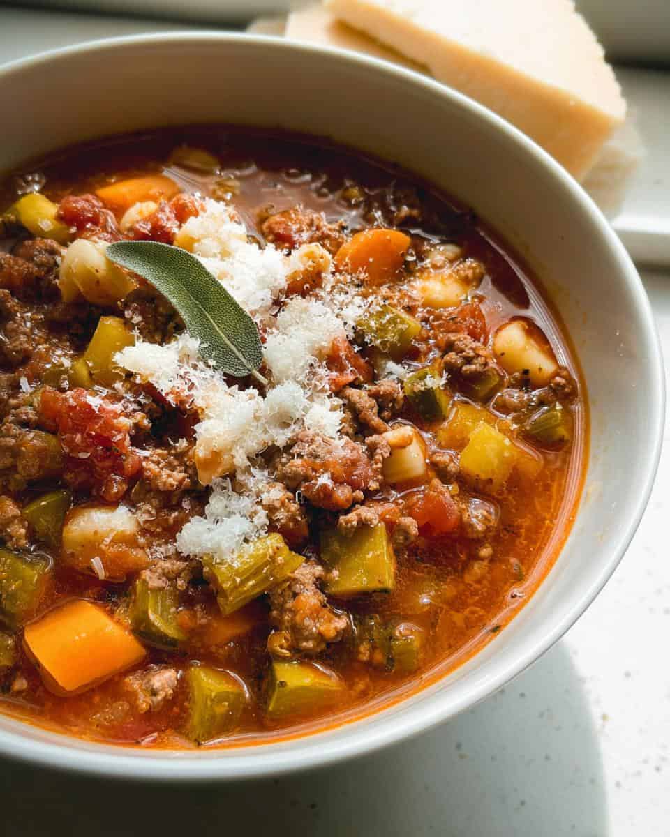 beef minestrone soup - detail 3