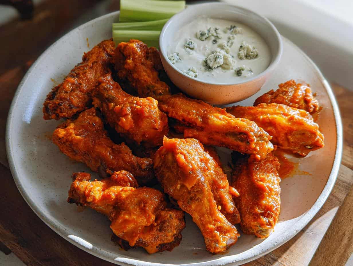 Unbelievably Crispy AIR FRYER BUFFALO WINGS in 25 Mins