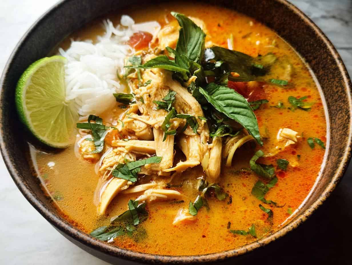 Devour Delicious Easy Thai Chicken Curry Soup in 20 Min