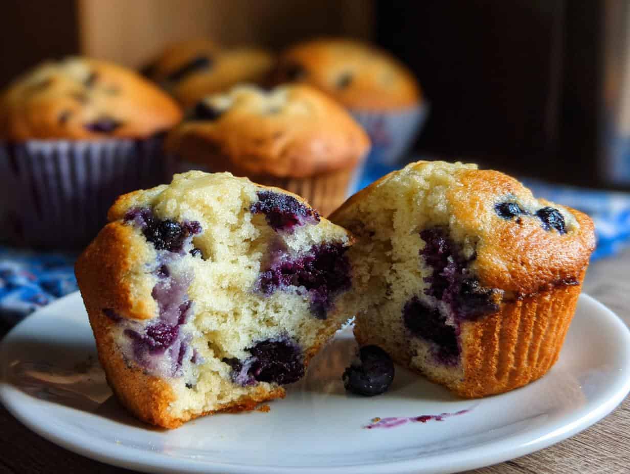Healthy Greek Yogurt Blueberry Protein Muffins
