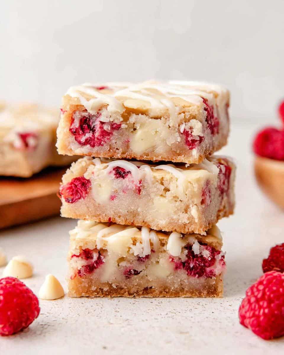 Raspberry White Chocolate Blondies - detail 1