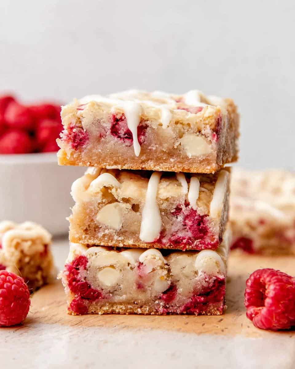 Raspberry White Chocolate Blondies - detail 2