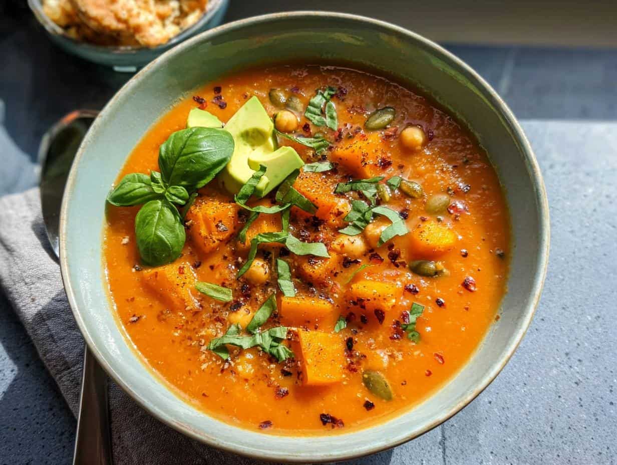 Devour 1 Pot Vegan Tomato, Chickpea, and Sweet Potato Soup