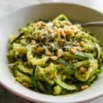 Zucchini Noodles with Pesto and Pine Nuts