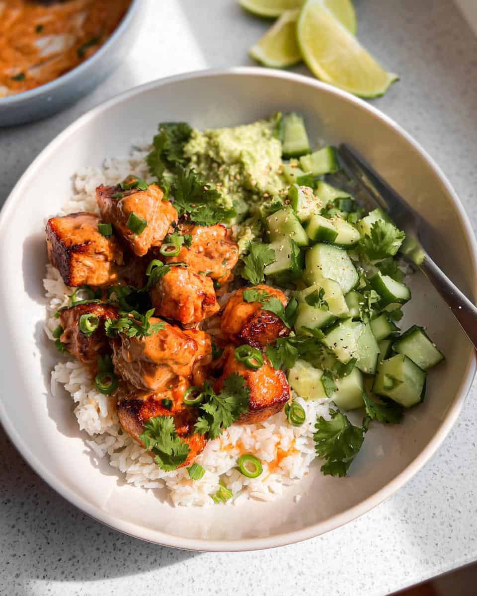 bang bang salmon and coconut rice bowls - detail 1