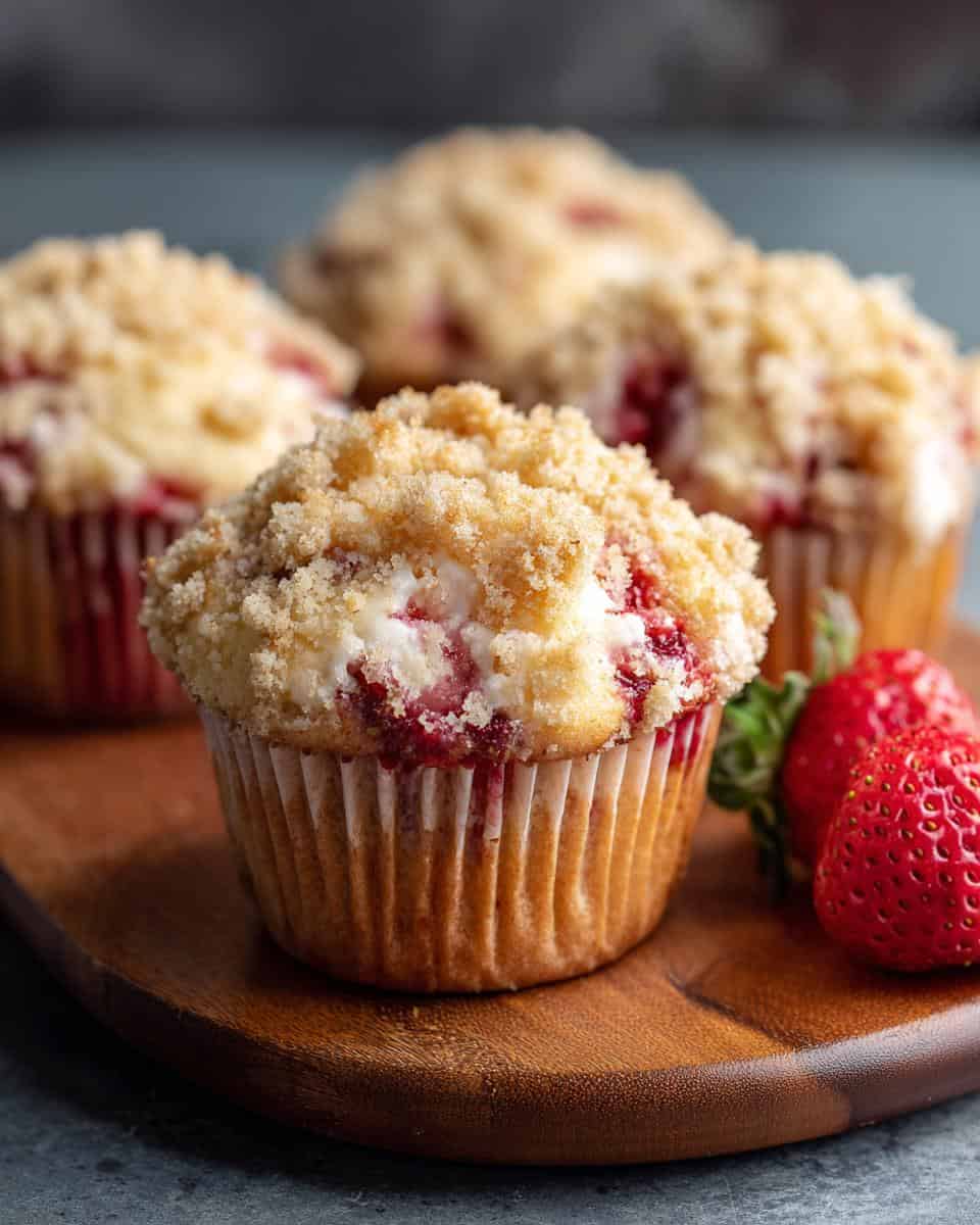 Strawberry Cream Cheese Muffins with Streusel Crumb Topping - detail 1