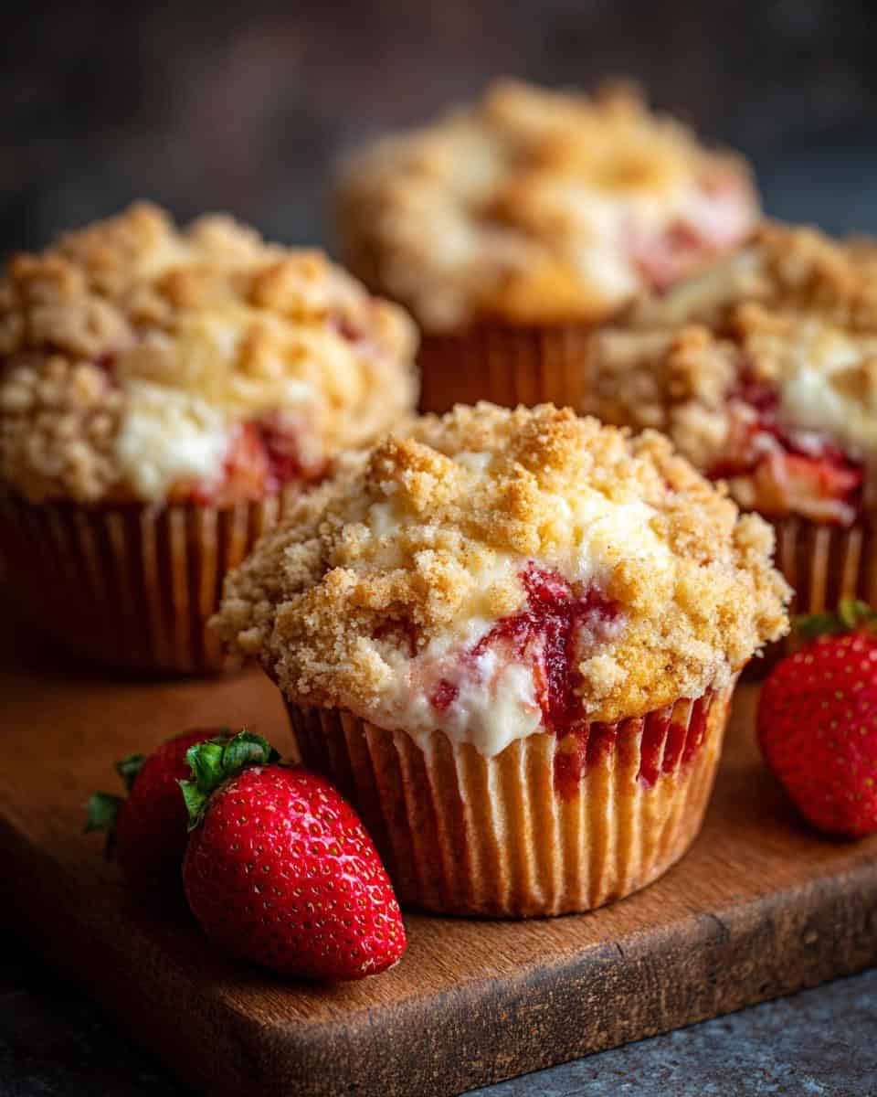 Strawberry Cream Cheese Muffins with Streusel Crumb Topping - detail 2