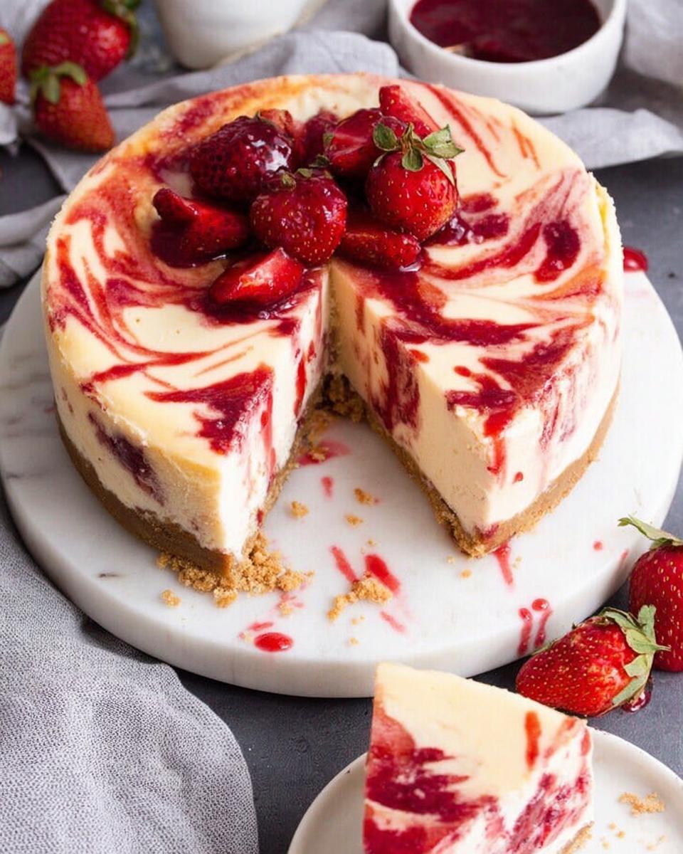 Strawberry Swirl Cheesecake - detail 3