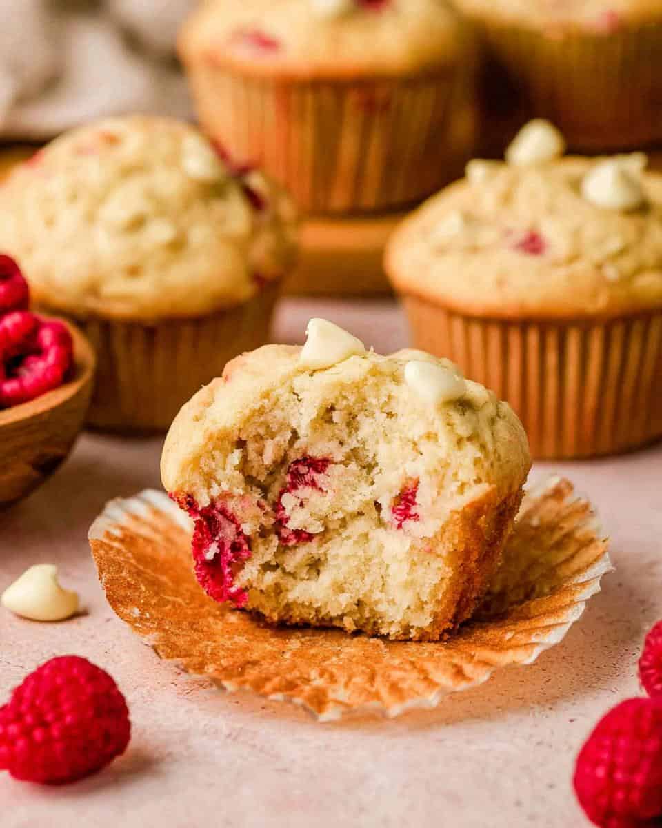White Chocolate Raspberry Muffins - detail 1