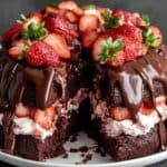 Indulgent Strawberry Chocolate Shell Cake