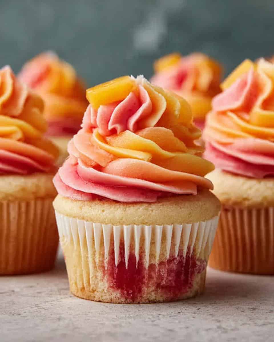 Mango Strawberry Sunset Cupcakes - detail 1