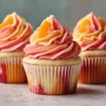 Mango Strawberry Sunset Cupcakes