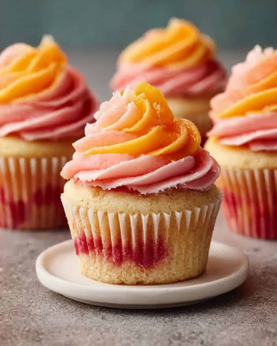Mango Strawberry Sunset Cupcakes - detail 2